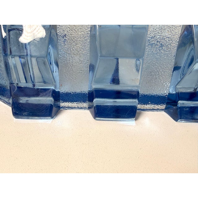 Art Deco Blue Glass Bowl by Rudolf Schrötter for Inwald, Poland, 1970s For Sale - Image 12 of 13