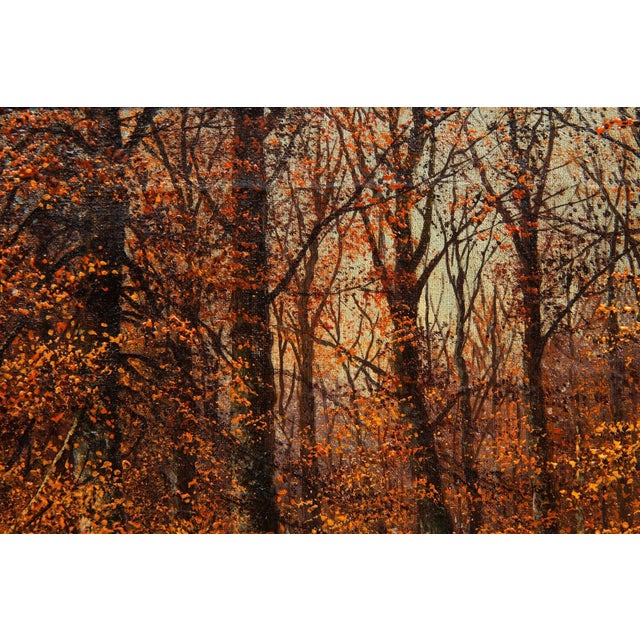 Green American Landscape Painting of Beech Woods in Autumn by William Snyder For Sale - Image 8 of 18