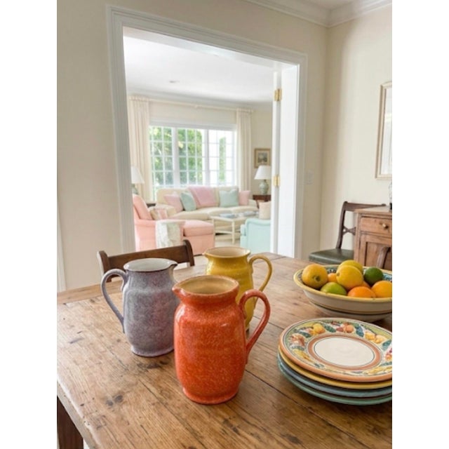 Set of 3 Vintage Moroccan Handmade & Hand-Painted Ceramic Pitchers For Sale - Image 12 of 12