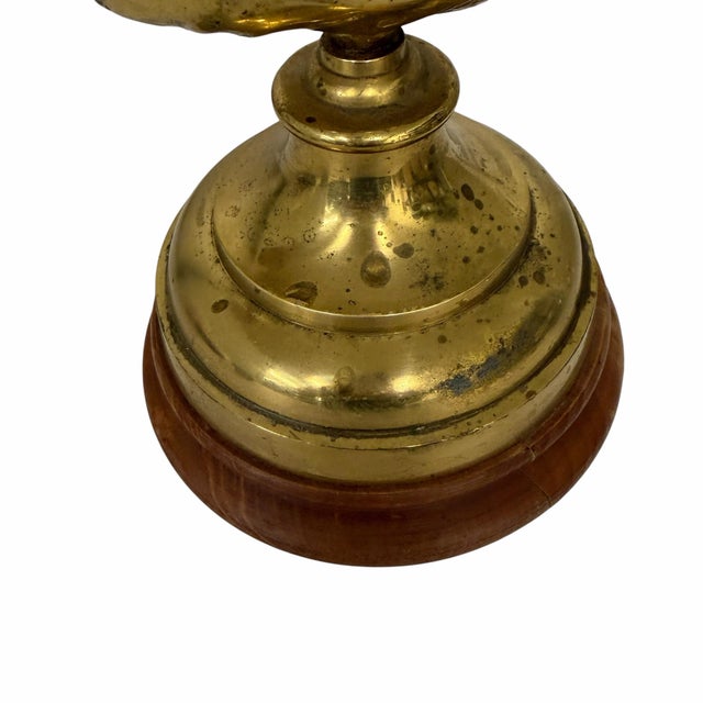Vintage Brass Ram’s Horn Candleholder, Hollywood Regency, Lodge, Cabin, Farmhouse For Sale - Image 6 of 7