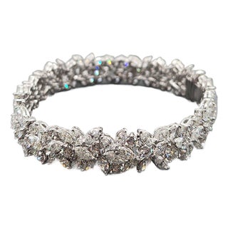 19.47 Ct Marquise & Round Diamond Bracelet For Sale