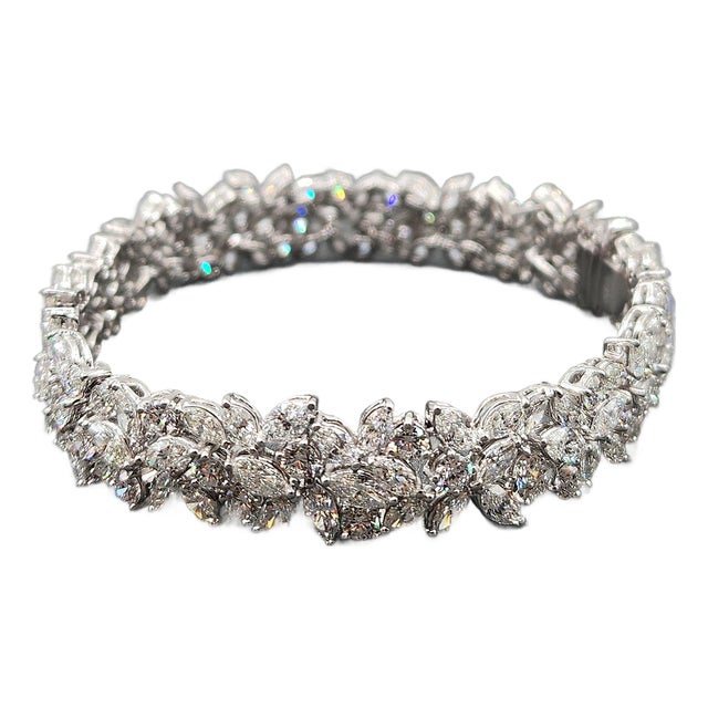 19.47 Ct Marquise & Round Diamond Bracelet For Sale