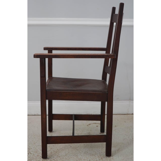 Mission L&jg Stickley Mission Oak Spindle Back Armchair For Sale - Image 3 of 18
