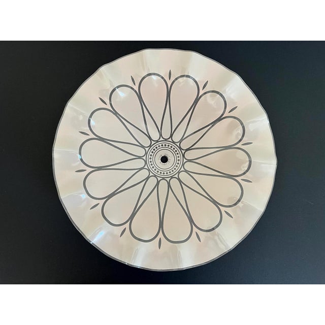 1940s Deco Pink Sunburst Flush Light For Sale - Image 15 of 17