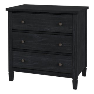 Flagstaff 30 in. W Rectangular Wood 3 Drawer Dresser, Washed Black For Sale