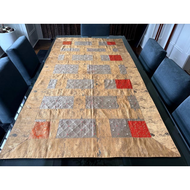 A Japanese Kesa (Monk's Vestment) with patchwork circa 19th century. consisting of thirteen columns with seven alternate...