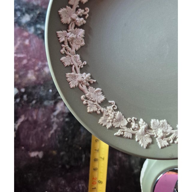 Vintage 20th Century Celadon Sage Green Wedgwood Jasperware Partial Tea & Dressing Service - 6 Pieces (Jg) For Sale - Image 10 of 12