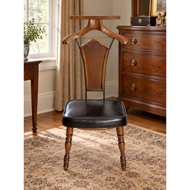 Wood 1970s Babcock-Phillips Gentleman’s Valet Chair With Pull-Out Accessories Tray For Sale - Image 7 of 9