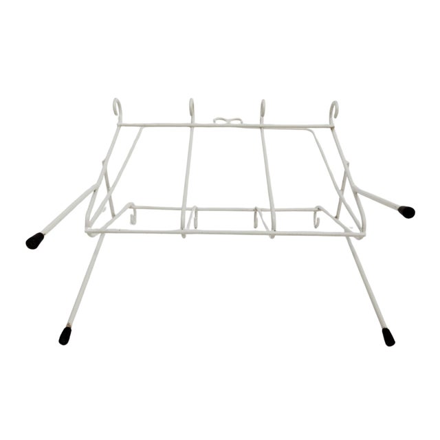 White Italian Painted Iron Magazine Rack, 1970s For Sale - Image 8 of 18