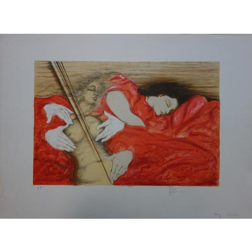 Henry Westel, The Enchanted Sleepers, Original Signed Lithograph For Sale - Image 6 of 6