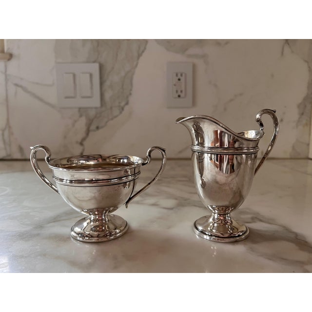 1940s Neoclassical Sterling Silver Cream and Sugar Set For Sale - Image 17 of 17