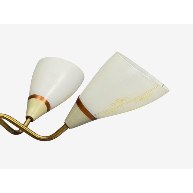 Metal Swedish Modern, Pendant Light, Opaline Glass, Brass, Sweden, 1940s For Sale - Image 7 of 10