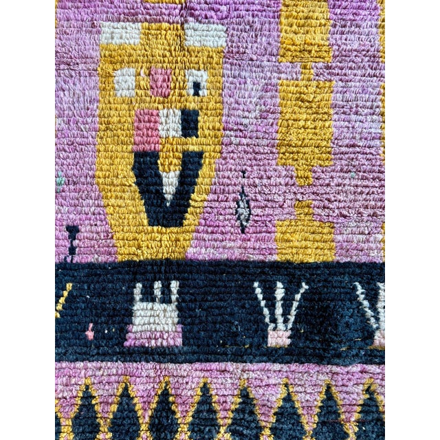 Pink Boujad Rug - Handwoven Berber Wool Area Rug For Sale - Image 9 of 9