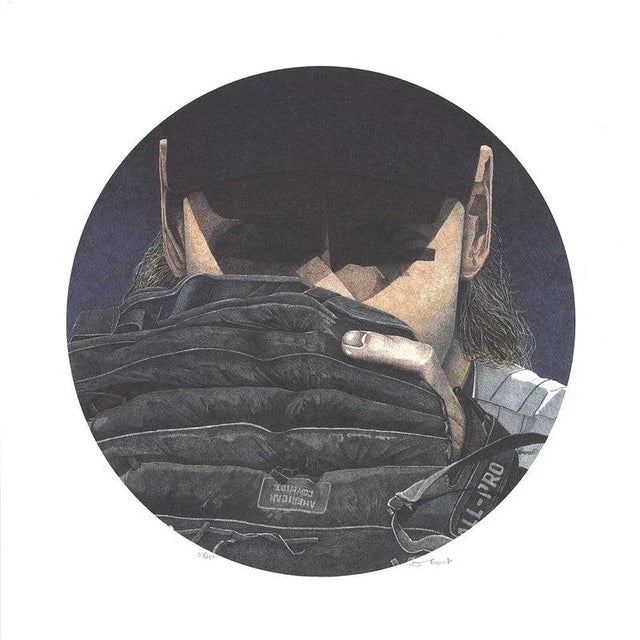 Contemporary 1994 Dwight Baird 'Bearing Down' Outsider Art Gray Canada Offset Lithograph For Sale - Image 3 of 3