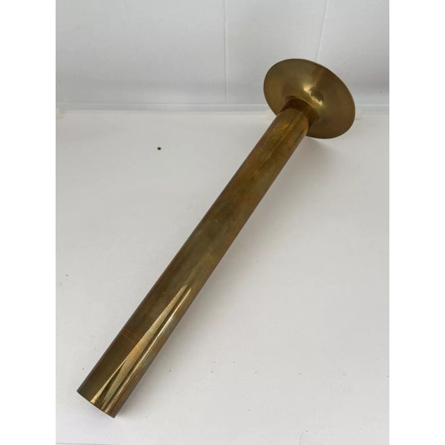 Italian Modern Handmade Cylinder Vase in Brass, 1970s For Sale - Image 3 of 8