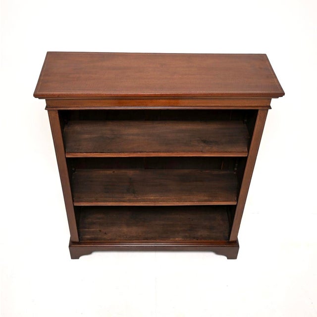Early 20th Century Antique Edwardian Inlaid Open Bookcase, 1900 For Sale - Image 5 of 11