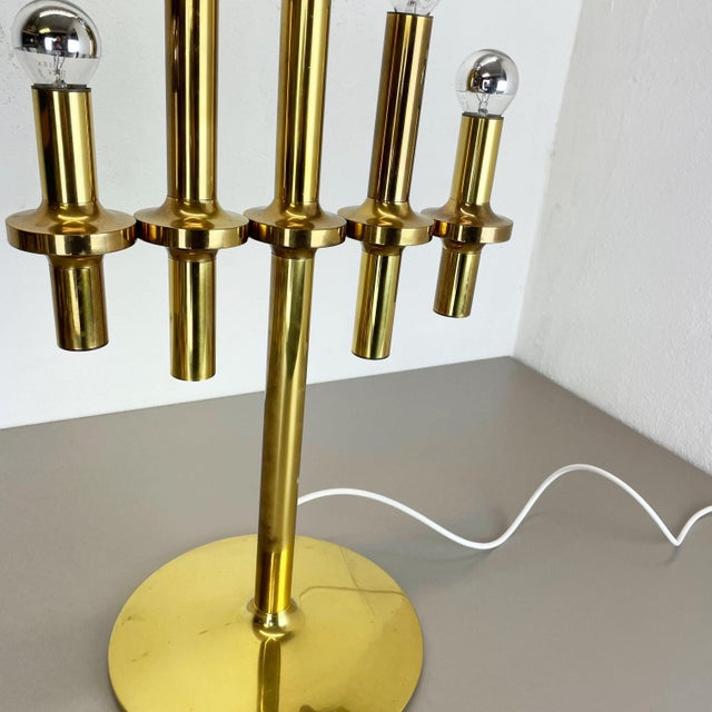 Modernist Brass Table Light by Gaetano Sciolari, Italy, 1970s For Sale - Image 6 of 18