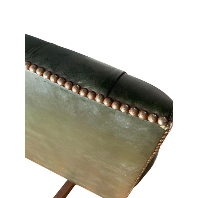 1950s Vintage Gainsborough Chesterfield Style Swivel Chair in Green Leather, 1950 For Sale - Image 5 of 9