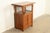 Mission Stickley Roycroft Mission Oak Arts & Crafts Chafing Dish Stand or Side Cabinet With Leaded Glass For Sale - Image 3 of 15