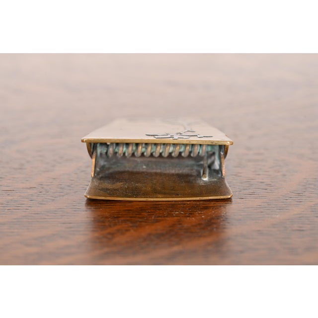 Metal Heintz Arts & Crafts Sterling Silver on Bronze Paper Clip For Sale - Image 7 of 11