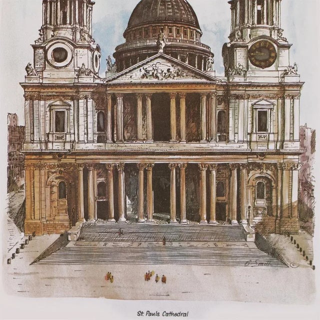 American 1970s After Bernard Smith "London, St. Paul's Cathedral", Neoclassical Vintage Print For Sale - Image 3 of 6