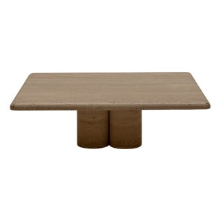 Vintage Travertine Coffee Table by Mario Bellini for Cassina, 1970s For Sale
