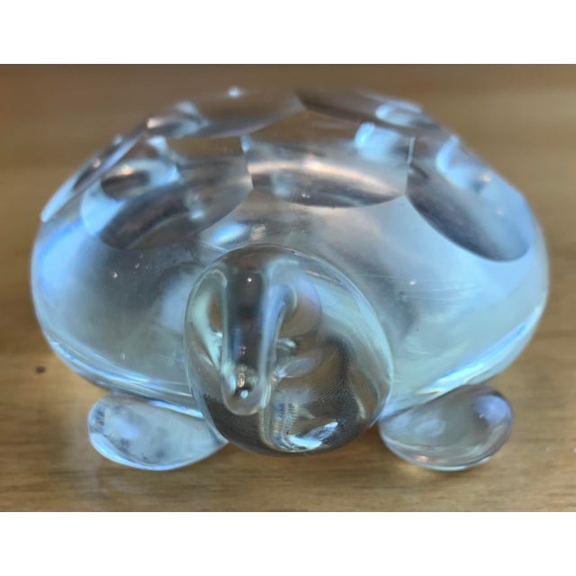 Traditional Mid-20th Century Vintage Glass Turtle Paperweight For Sale - Image 3 of 8