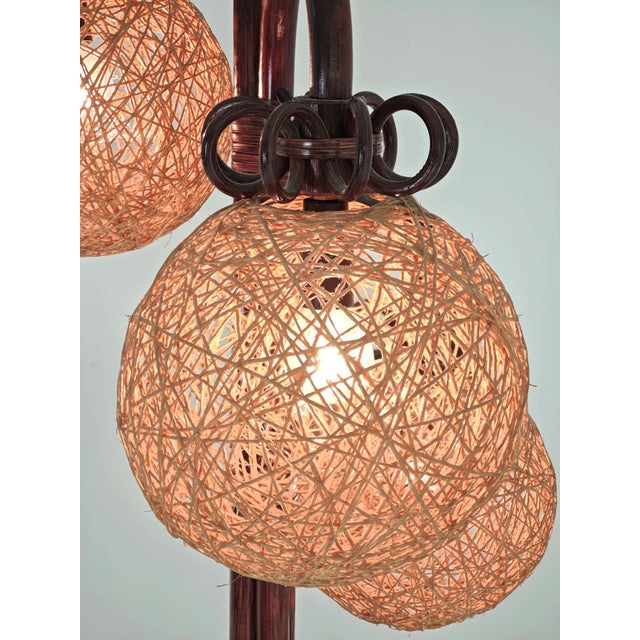 Mid-Century Modern Floor Lamp in Bamboo, Rattan and Rope, Italy, 1960s For Sale - Image 14 of 18
