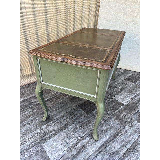 French Provincial Style Leather Top Writing Desk by Sligh Furniture. Circa 1960s. For Sale - Image 13 of 18