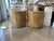 1960s Vintage 1960s Pair of Burl Wood Laminate Drum Benches Stools or Drink Tables For Sale - Image 5 of 12