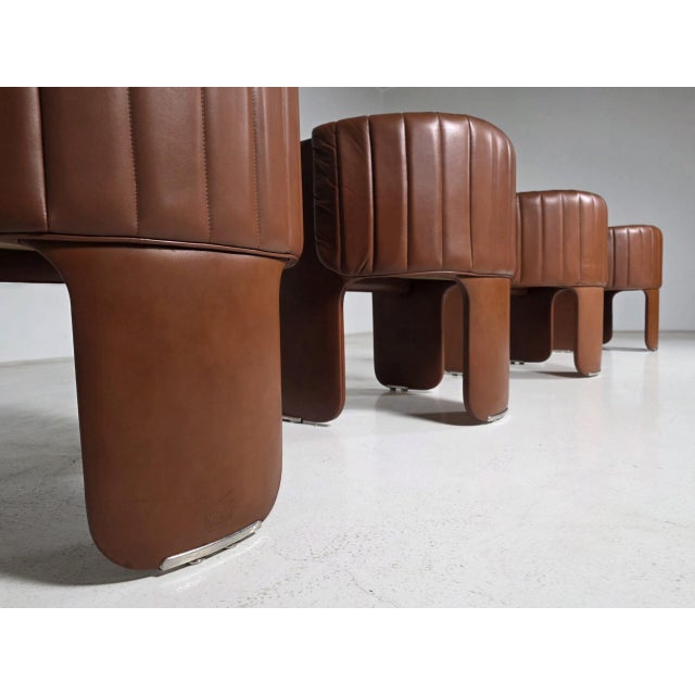 1970s Dinette Chairs by Luigi Massoni for Poltrona Frau, Italy, 1972, Set of 4 For Sale - Image 5 of 9