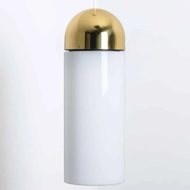 1970s Large Brass Cylinder Pendant Light from Limburg, 1970s For Sale - Image 5 of 15