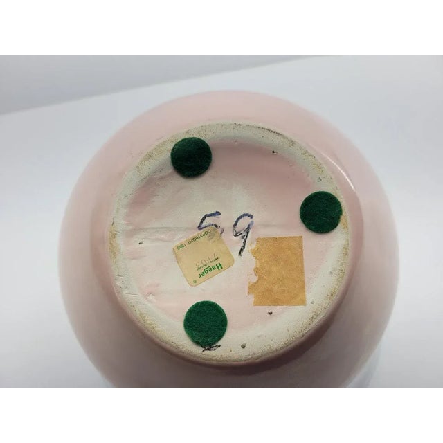 1980s Post Modern Haeger Pink Raised Floral Design Vase For Sale - Image 10 of 11