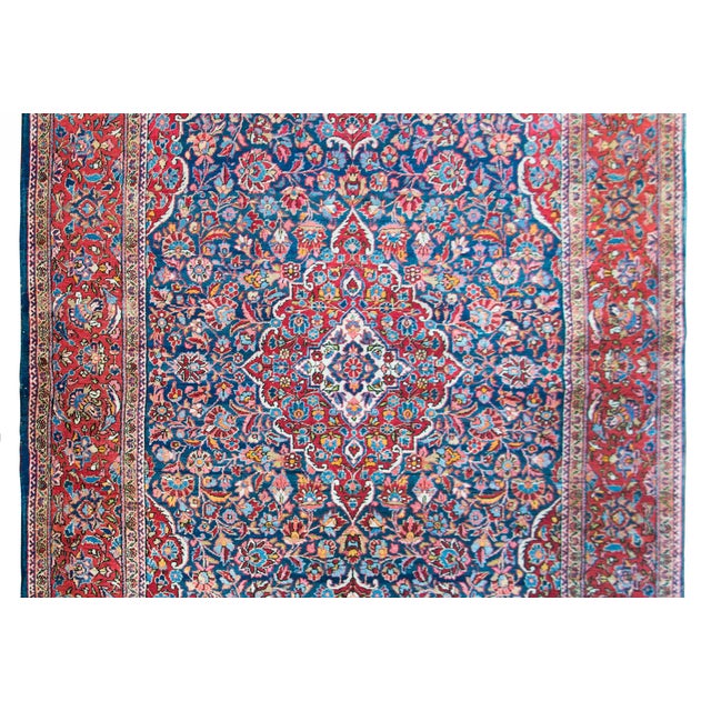 Textile Early 20th Century Persian Kashan Rug For Sale - Image 7 of 16