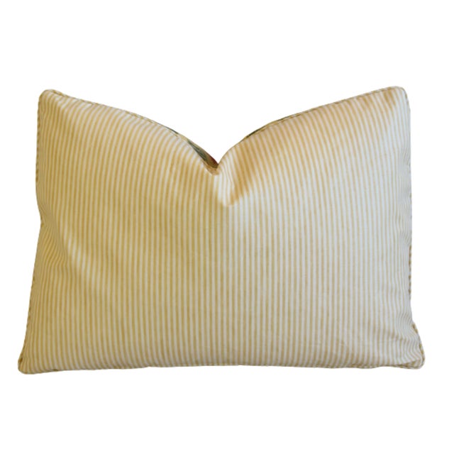 Designer Chic Rose Floral Botanical Feather/Down Pillow 23" X 17" For Sale - Image 4 of 6