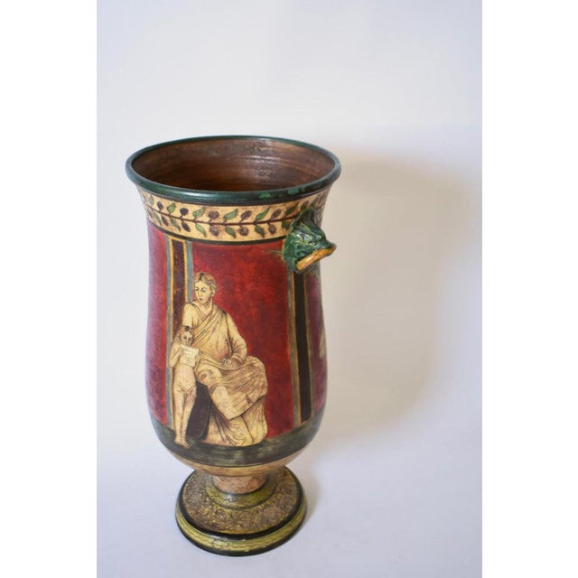 Neoclassical Polychrome Baluster Vase, 1970s For Sale - Image 3 of 5