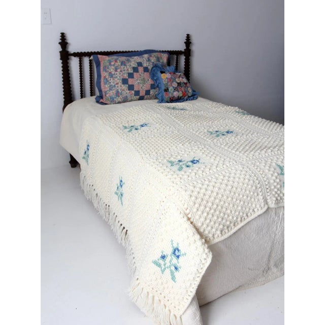 Vintage Knit Blanket For Sale - Image 11 of 12