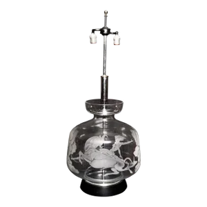 1970s Europa and the Bull Etched Lamp