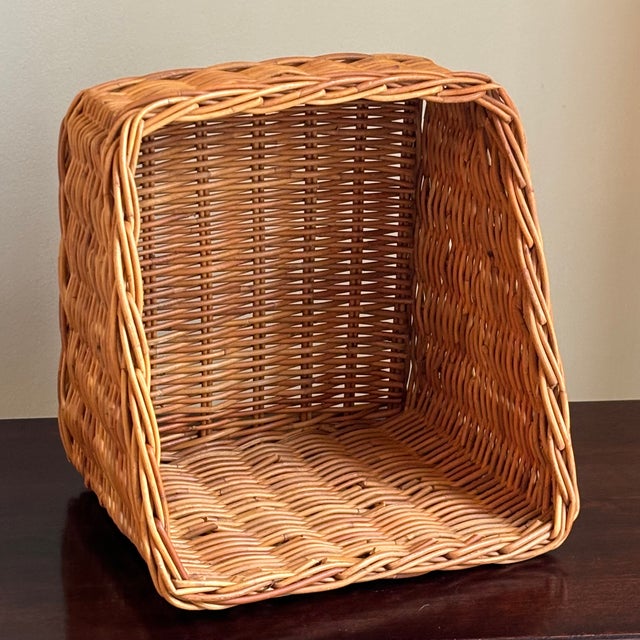 Wood Vintage French-Style Tapered Storage Basket For Sale - Image 7 of 10