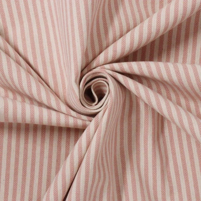English Cottage Stripe Blush Fabric For Sale - Image 3 of 6