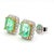 Green 2.60 Carat Emerald Cut Emerald and Diamond Halo 18k Two Tone Gold Stud Earrings, Pair For Sale - Image 8 of 9