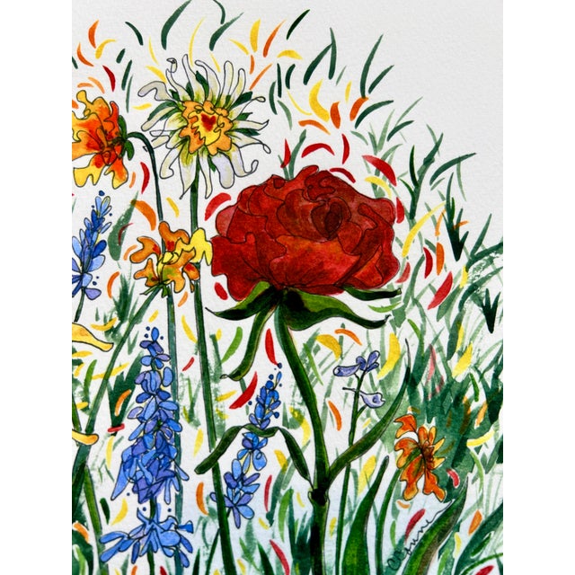 Giclee Print Watercolor Painting “Bees Garden” For Sale - Image 9 of 11