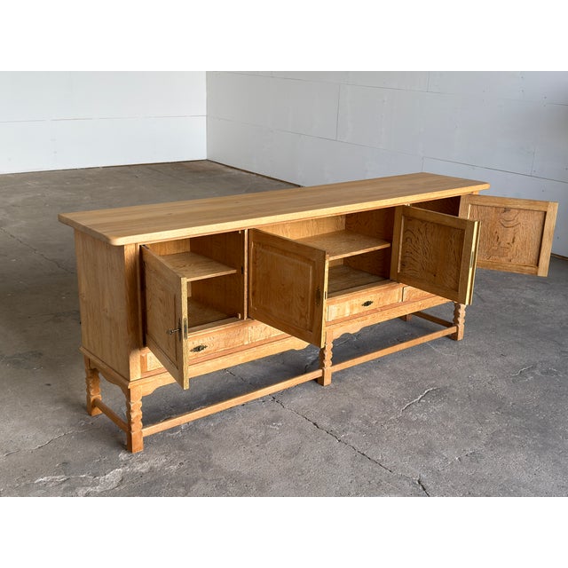 1960s Mid-Century Danish Brutalist Sideboard in Oak by Henning Kjærnulf, 1960s For Sale - Image 5 of 15