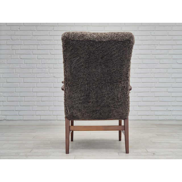 Vintage Danish Armchair in Beech Wood, 1960s For Sale - Image 11 of 18