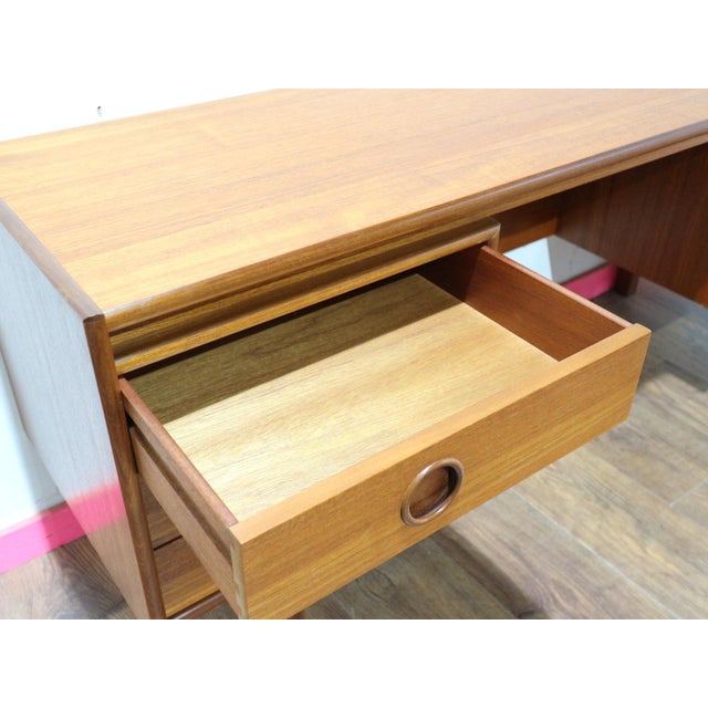 1960s Mid Century Modern Vintage Teak Vanity Desk Dresser by Bath Cabinets For Sale In Greensboro - Image 6 of 14
