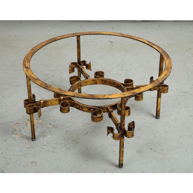 Gilbert Poillerat Style Gilt Iron and Glass Coffee/Cocktail Table, C. 1950 For Sale - Image 17 of 17