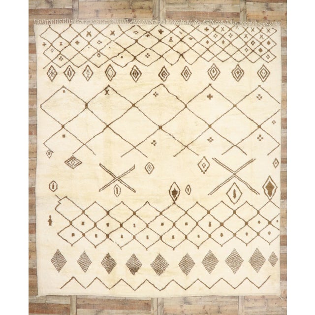 Contemporary Beni Mrirt Moroccan Rug, 11'11 X 13'02 For Sale - Image 10 of 12