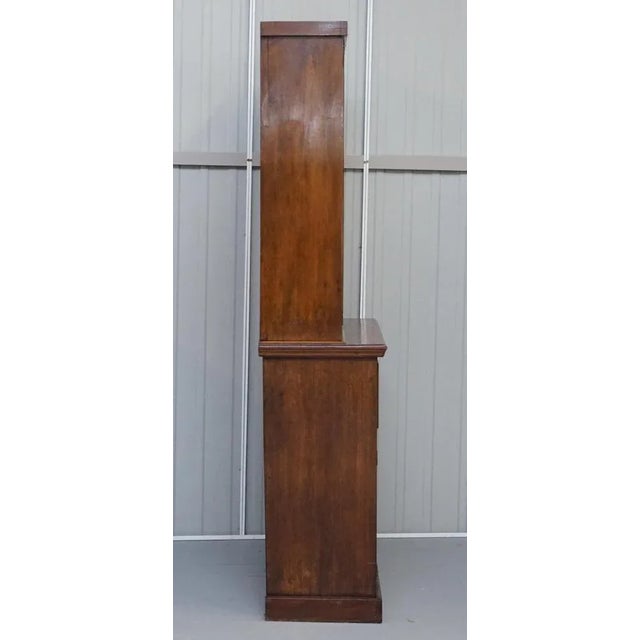 Light Hardwood Secrétaire Bookcase with Brown Leather Surface For Sale - Image 15 of 18