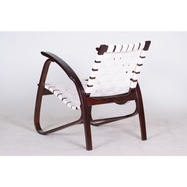 Vintage Art Deco Armchair in Beech by Jan Vaněk, Czech, 1930s For Sale - Image 6 of 8