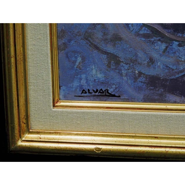 Sunol Alvar "La Mesa De La Contemplacion" Original Oil on Board Custom Framed For Sale - Image 9 of 9